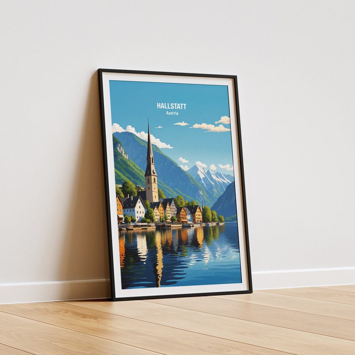 Hallstatt Austria Lakeside Village Church Spire Alpine Travel Poster - Image 5