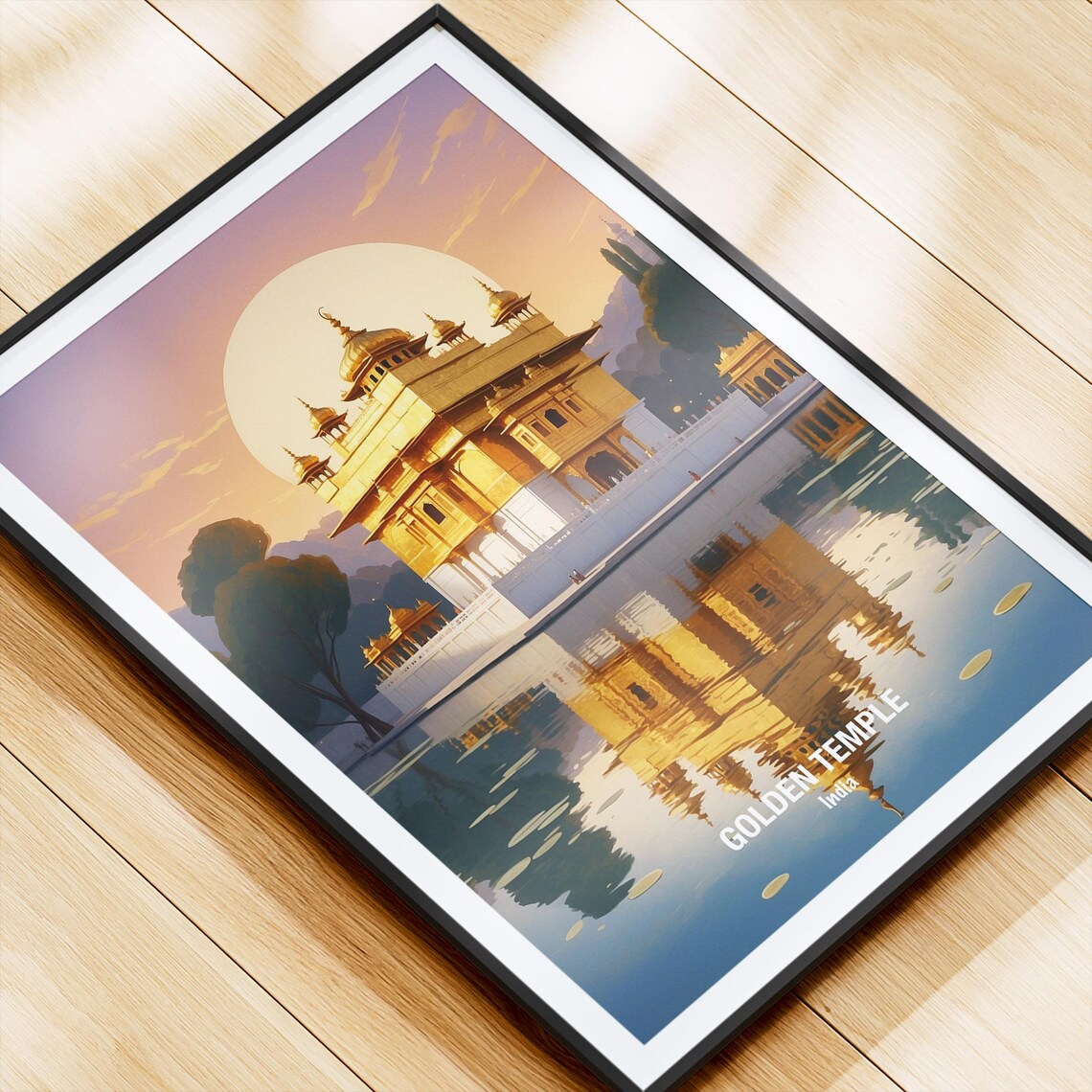 India Golden Temple Amritsar Sunset Reflection Sacred Shrine Poster - Image 4