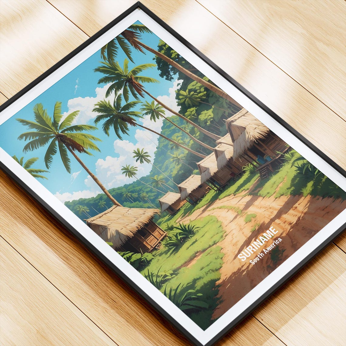 Suriname Palm Lined Jungle Village Path South America Poster - Image 4