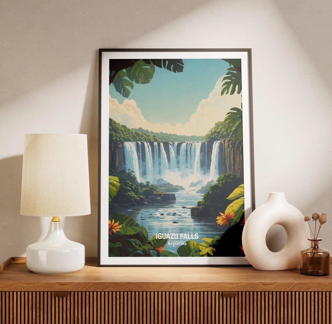Iguazu Falls Argentina Wide Jungle Cascade Nature Art Poster - Image 3