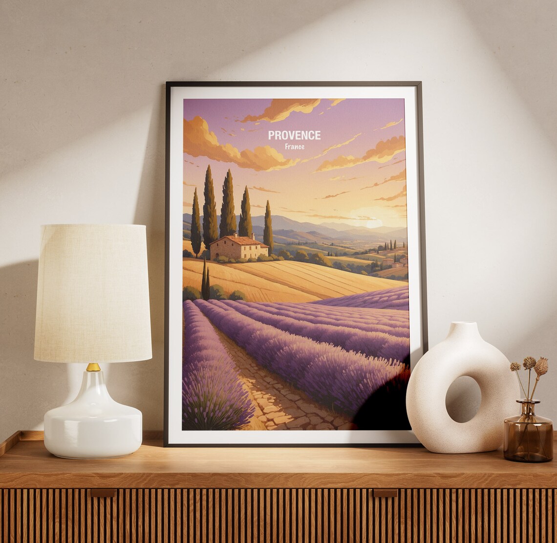 Provence France Lavender Fields Sunset Farmhouse Hills Poster - Image 3
