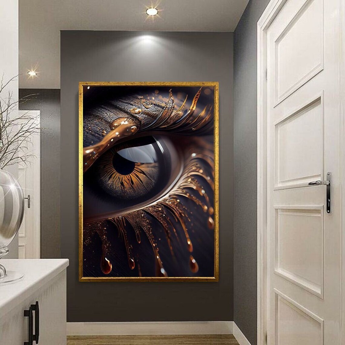 Surreal Eye Print Blue Eye Wall Art Colorful Wall Decor Framed Art Decor For Gift Surreal Wall Art