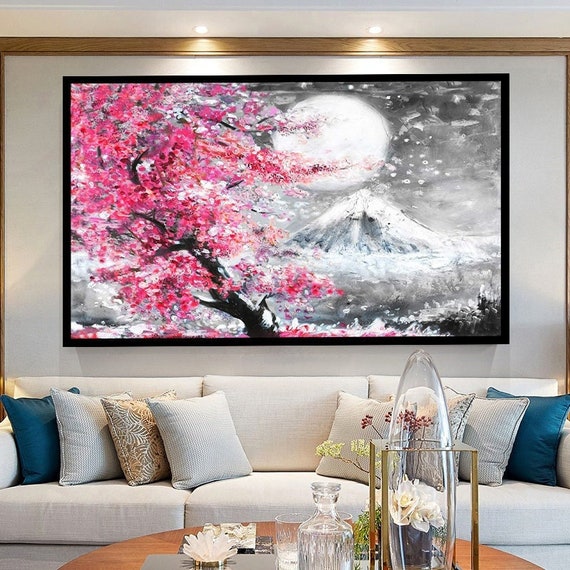 Full Moon Wall Art Night Sky Moon Retro Style Decor Art Milky Way Wall Art Full Moon Full Moon Print Art