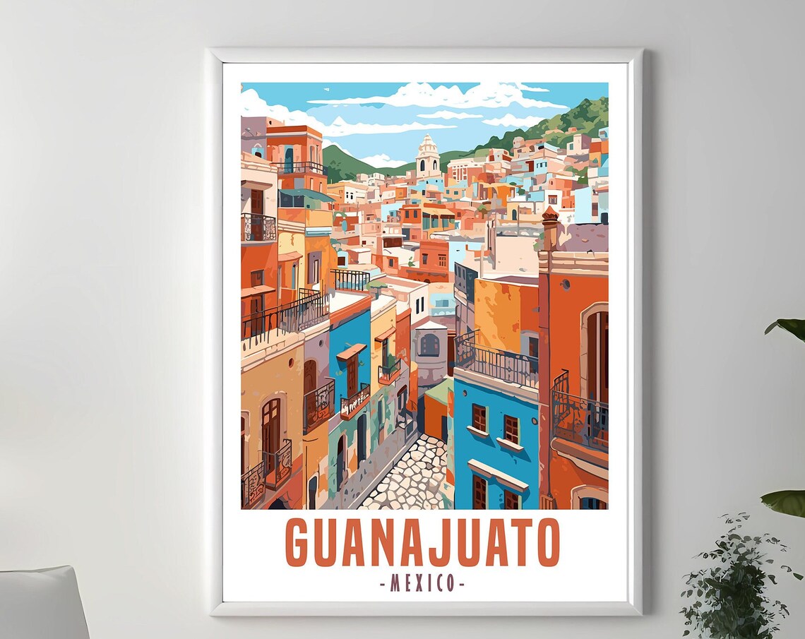 Guanajuato City Retro Style Travel Poster