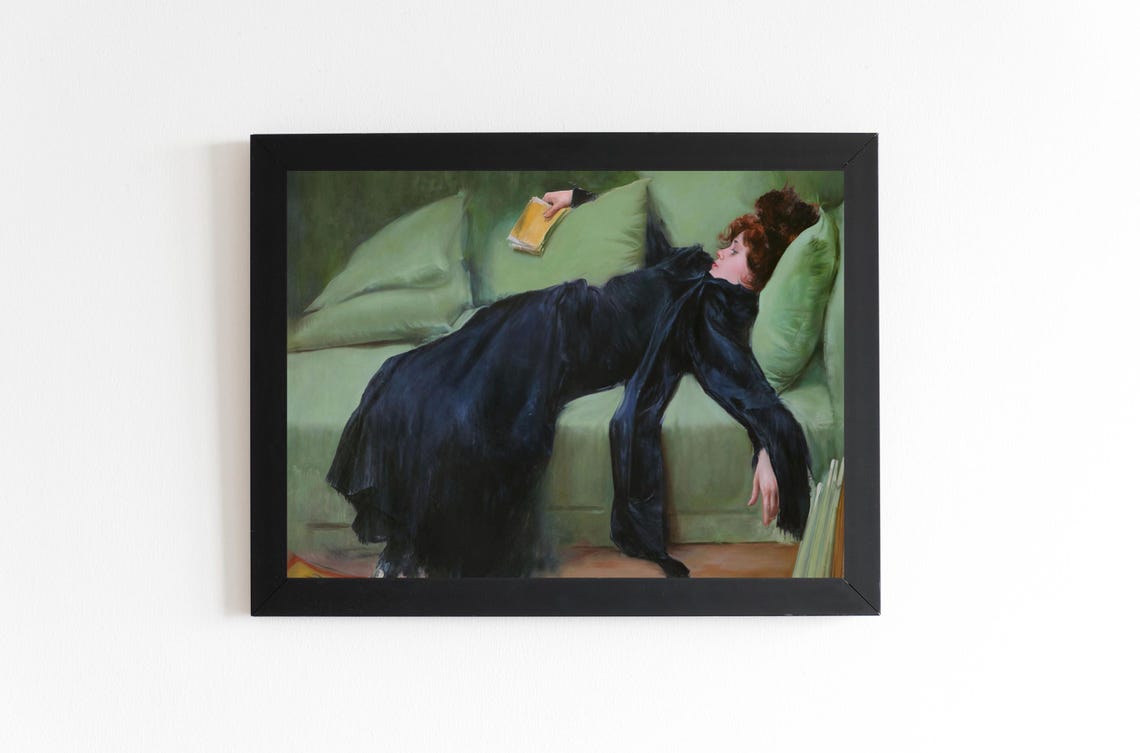 Decadent Young Woman After The Dance Ramon Casas Painting Art Print Female Portrait Vintage Poster Wall Dcor Book Wall Art - Image 3