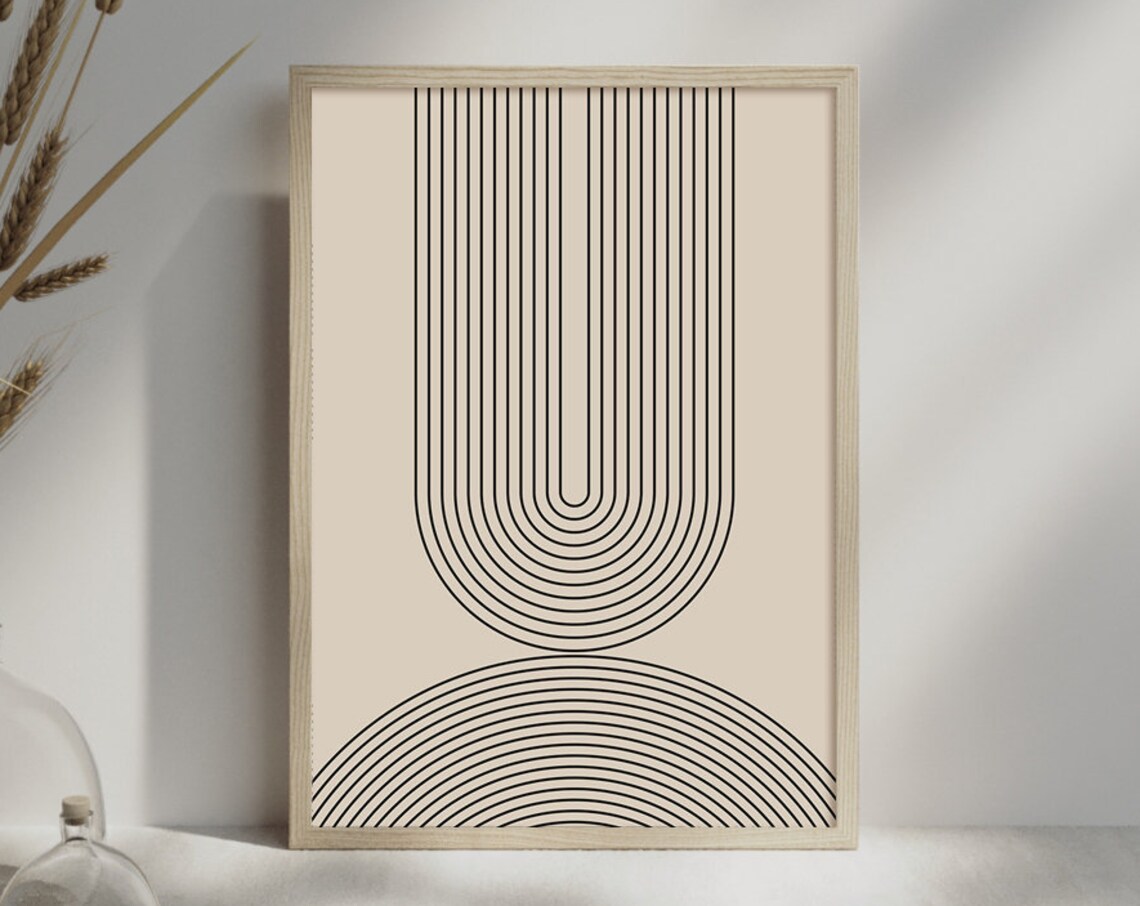 Modern Arch Line Art, Mid Century Abstract Art Print - Image 3