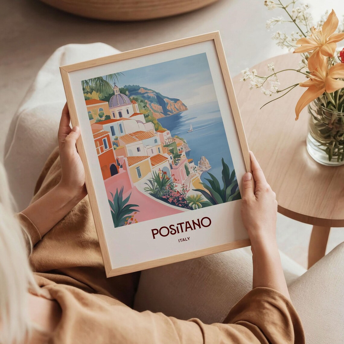 Positano Italy Amalfi Coast Cliffside Village Sparkling Sea Poster - Image 5