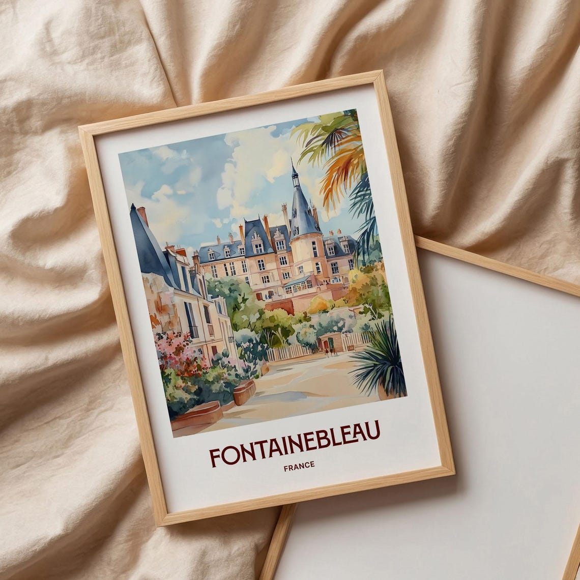 Fontainebleau Travel Print Minimalist Wall Art Pastel Cityscape Decor France Home Decor Art Lover Gift Retro Travel Poster C35 743 - Image 3