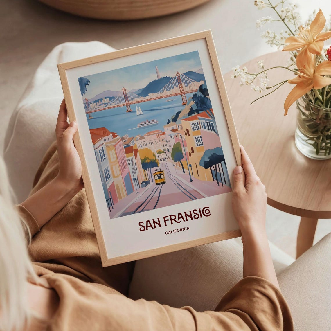 San Francisco California Golden Gate Bridge Cable Car Poster - Image 5