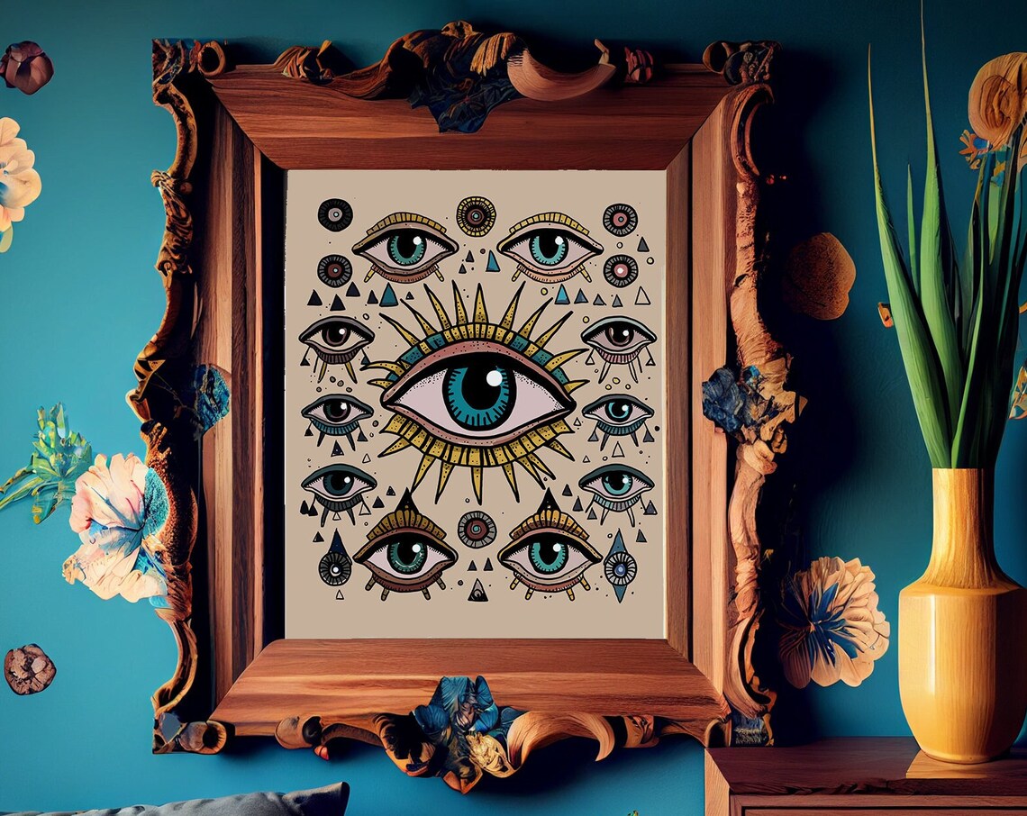 All Seeing Eyes Poster Print, Mystical Artwork