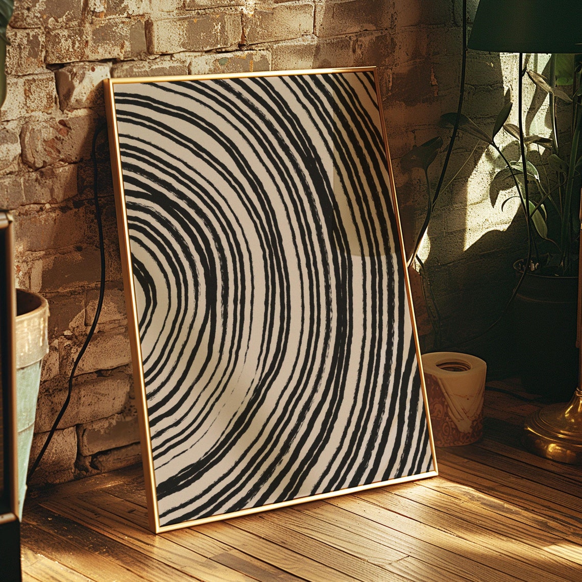 Black Brushstroke Arcs Abstract Minimalist Line Modern Poster