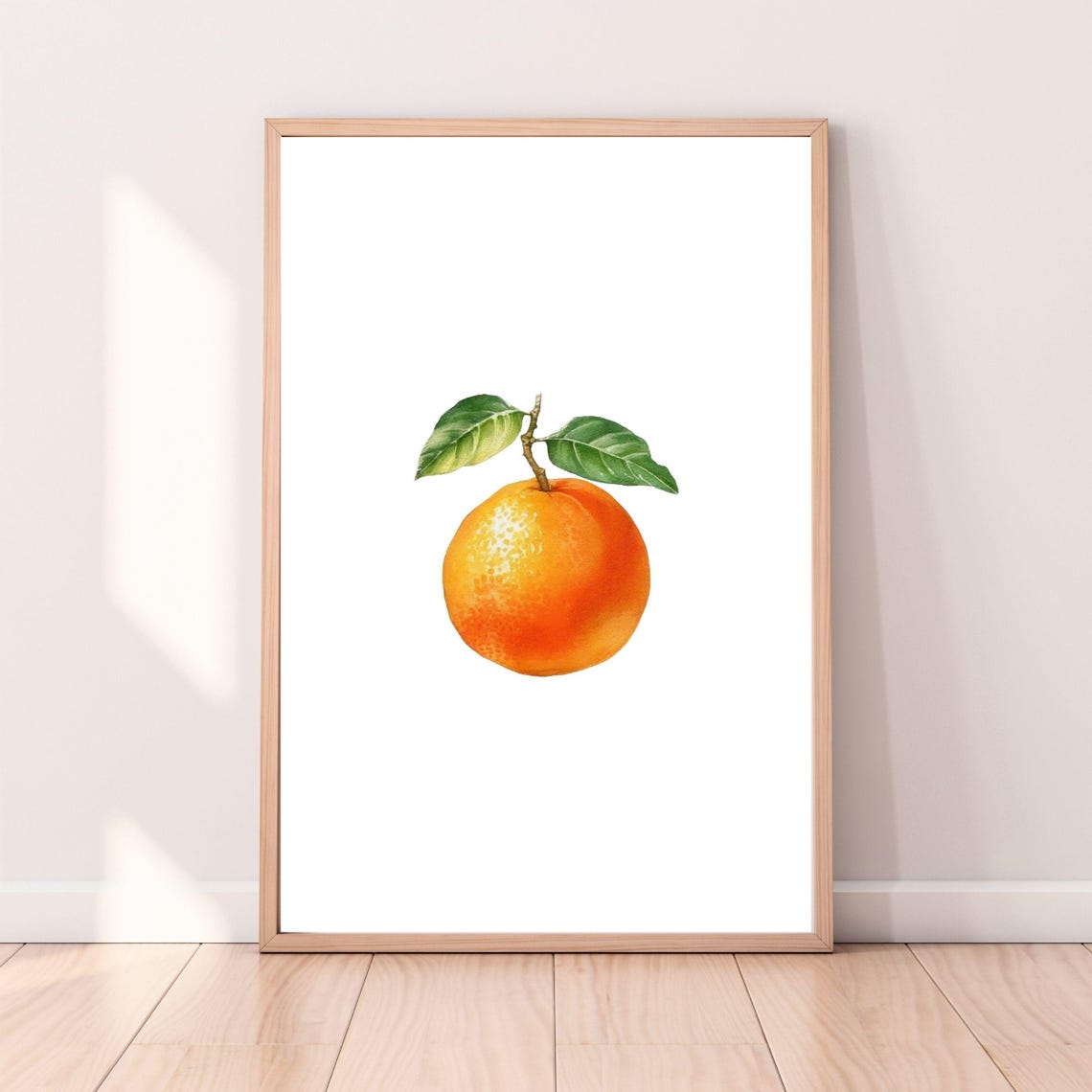 Ripe Orange Citrus Fruit Watercolor Minimalist Kitchen Art Poster