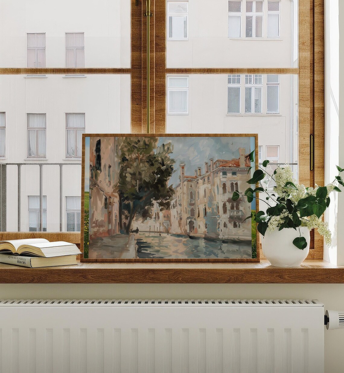 Venice Canal Oil Painting Historic Palazzi Gondola Scene Poster - Image 2