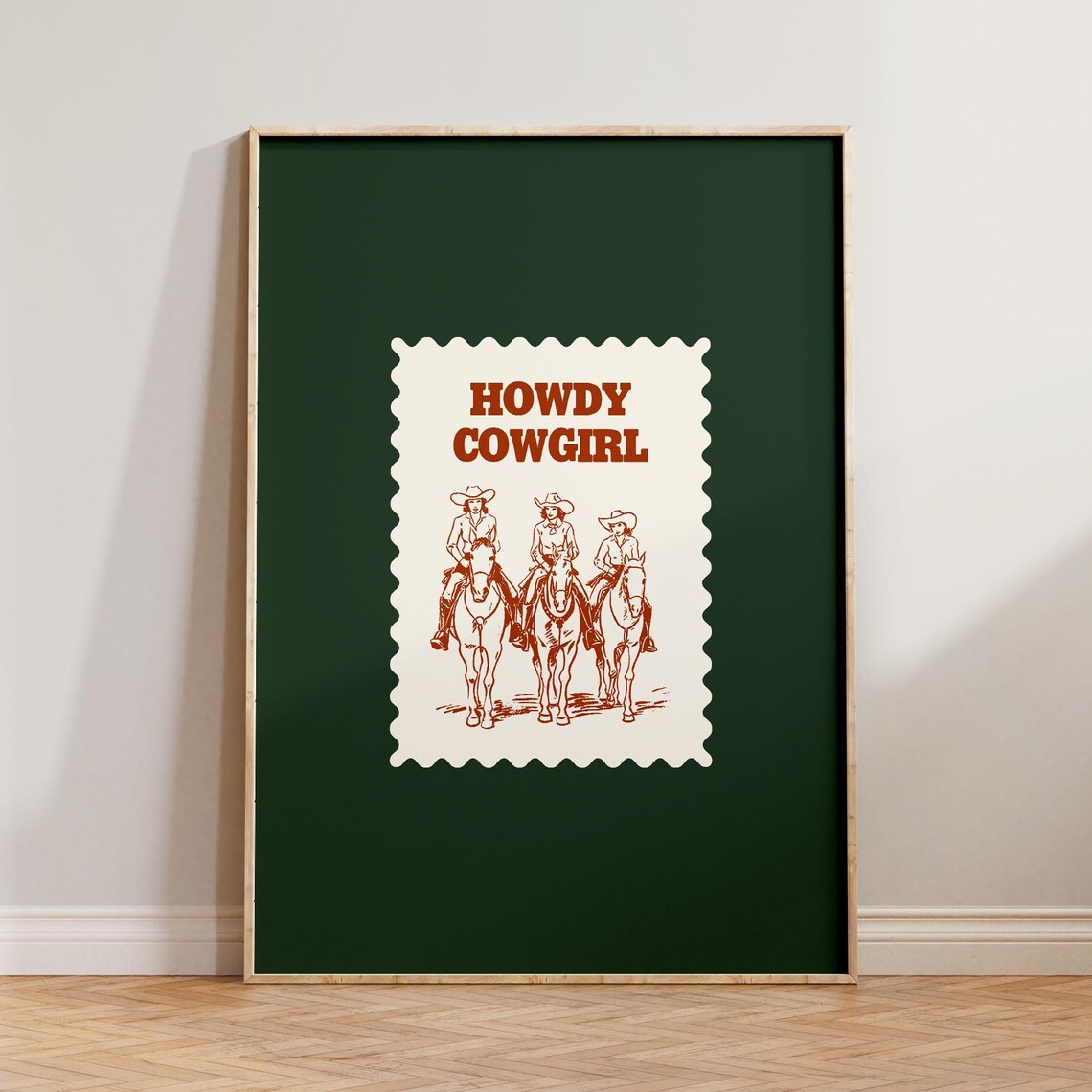 Retro Howdy Western Print, Vintage Mid-Century Decor
