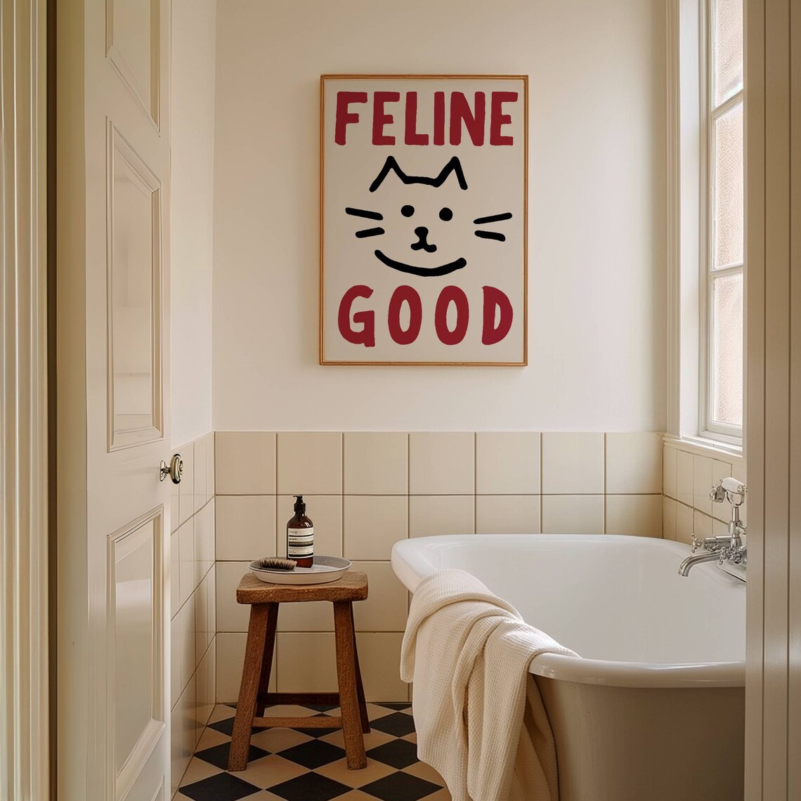 Feline Good Cat Wall Art Print, Funny Kitten - Image 2