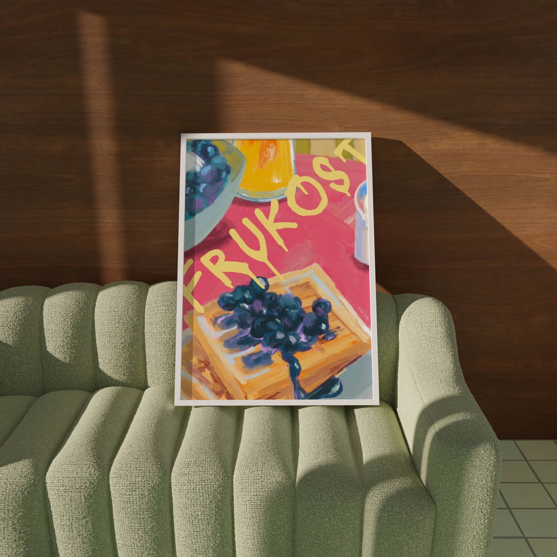 Frukost Swedish Breakfast Waffles Blueberries Kitchen Wall Poster - Image 2