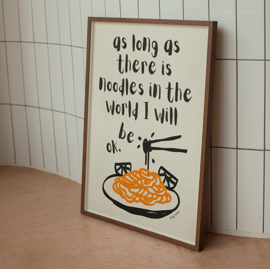 Noodles In The World Funny Kitchen Comfort Ramen Quote Poster - Image 2