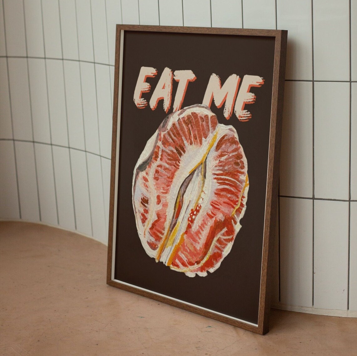 Eat Me Citrus Grapefruit Kitchen Art Print - Image 2