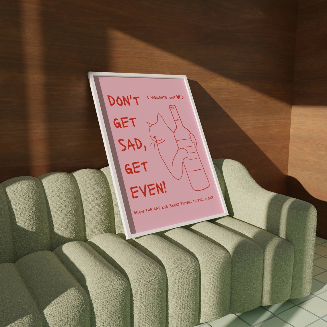 Don't Get Sad Get Even Cat Eye Lyric Poster Swiftie Room Decor - Image 2