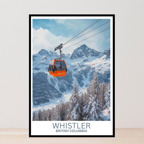 Whistler Travel Poster Art Gifts Home Decor Wall Ski Prints Framed