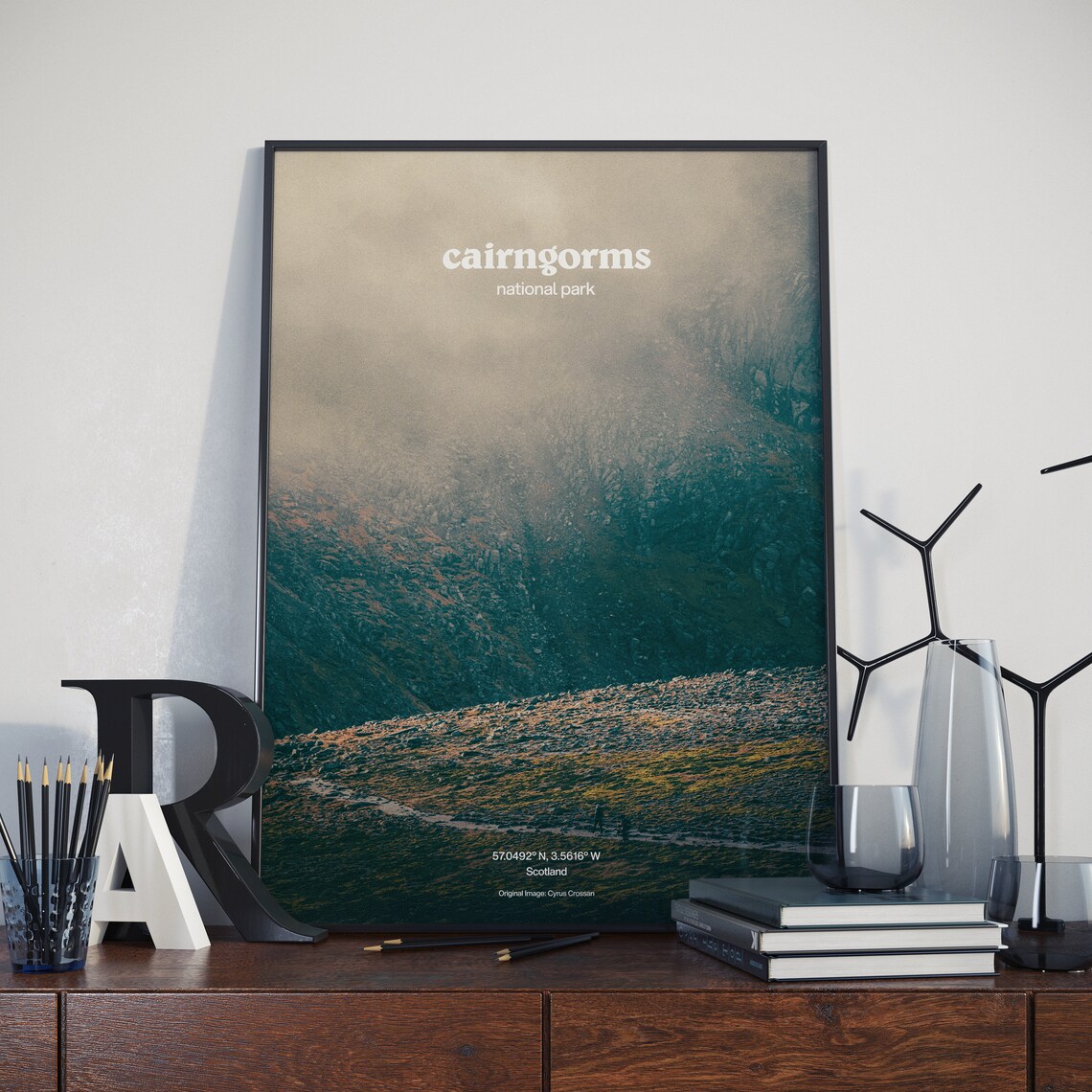 Cairngorms Retro Travel Poster, Adventure Wall Art