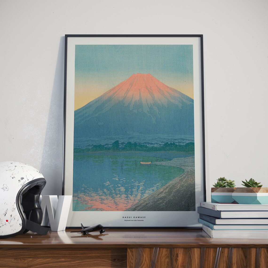 Daybreak Over Lake Yamanaka Vintage Travel Poster