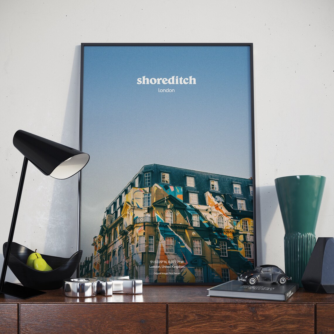 Shoreditch Retro Poster Design, London Travel Poster