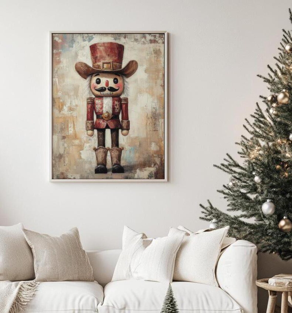 Cowboy Nutcracker Art Print, Texas Holiday Decor - Image 4