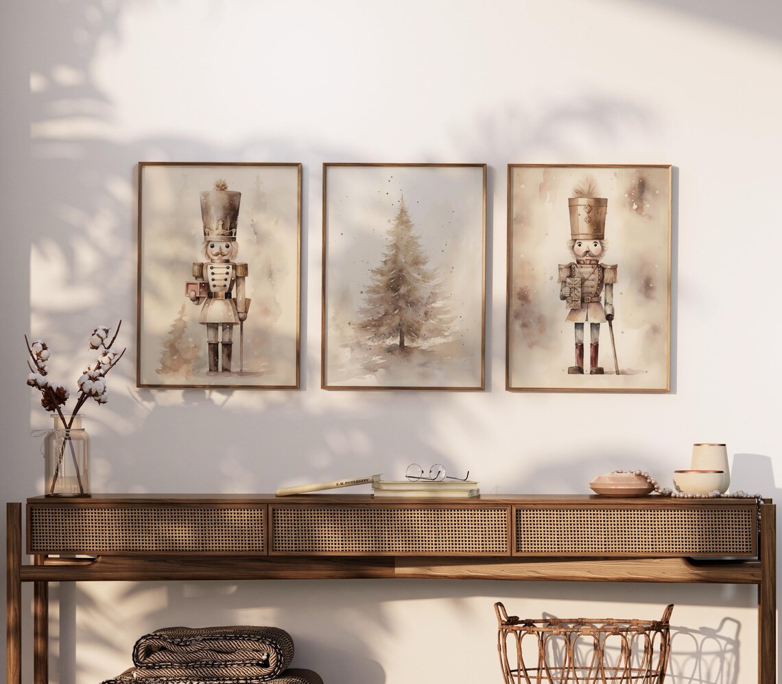 Christmas Nutcracker Painting, Farmhouse Holiday Art Print - Image 3