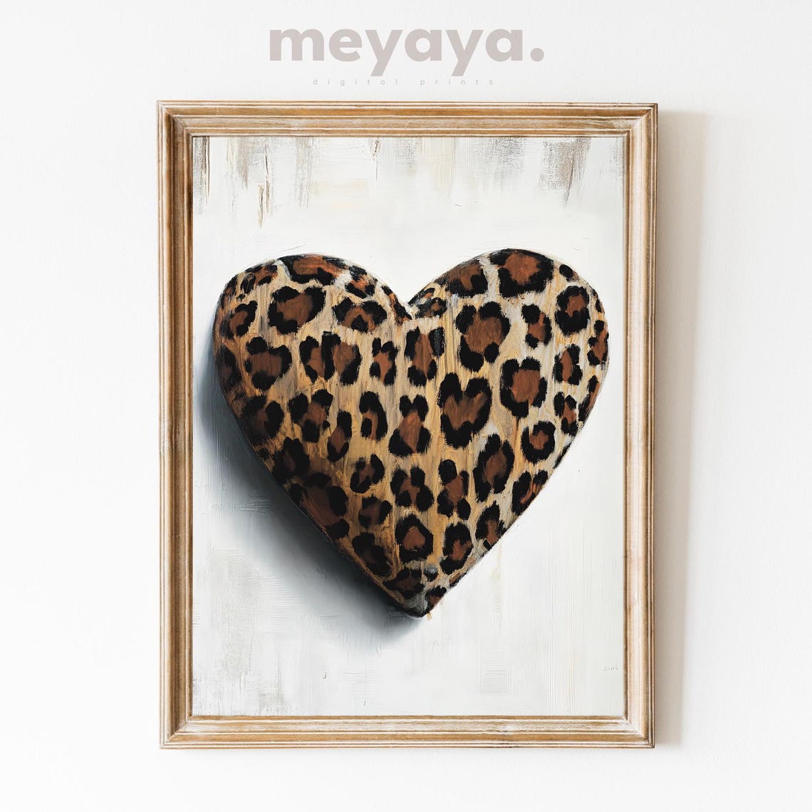 Leopard Heart Bold Funky Vintage Romantic Valentines Wall Print