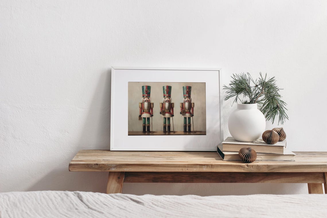 Minimalist Nutcracker Print Nutcracker Poster Christmas Decor Aesthetic Christmas Wall Art Cute Nutcracker Poster Minimalist Art Print - Image 2