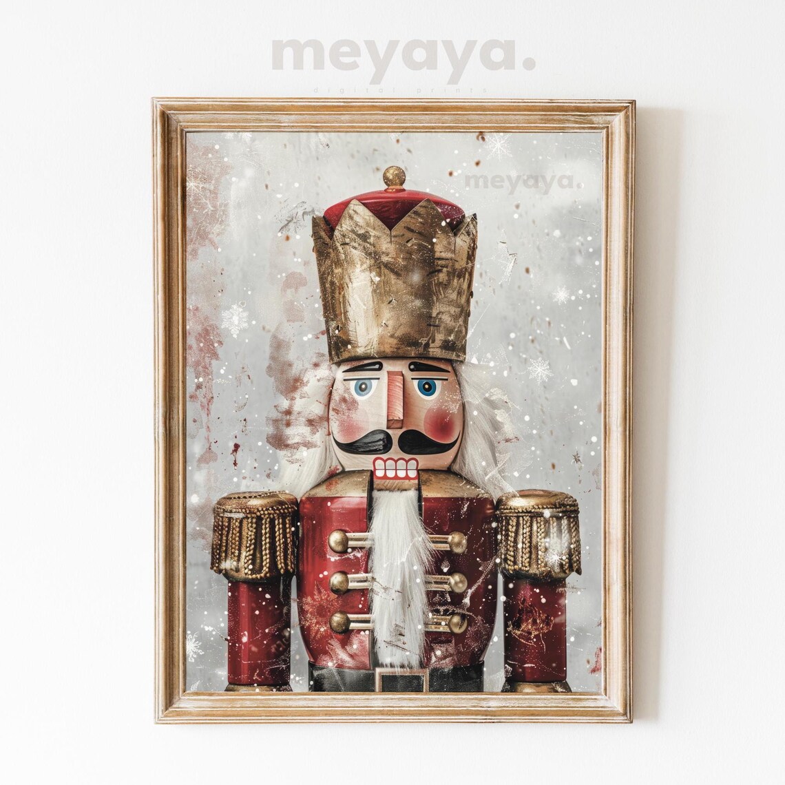 Christmas Nutcracker Minimalist Vintage Art Print