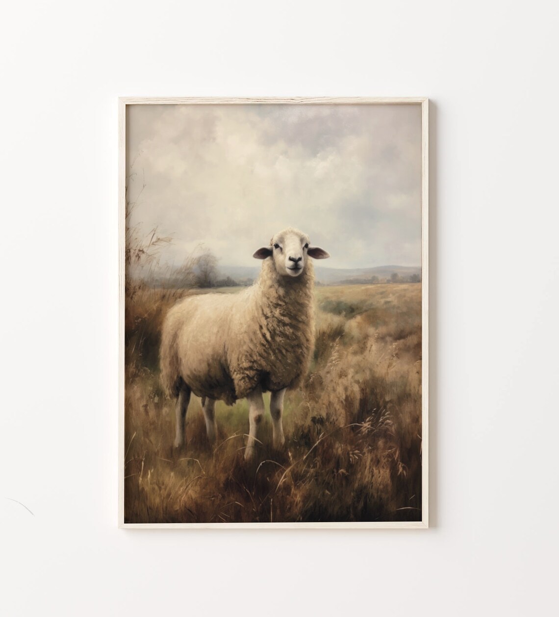 Sheep In Golden Wheat Field Vintage Countryside Farm Life Poster - Image 6