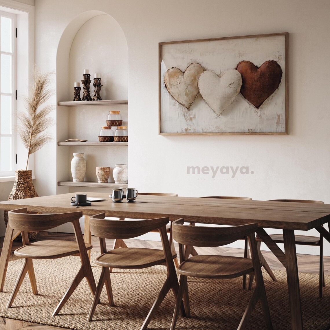 Rustic Valentines Day Family Heart Art Print - Image 2