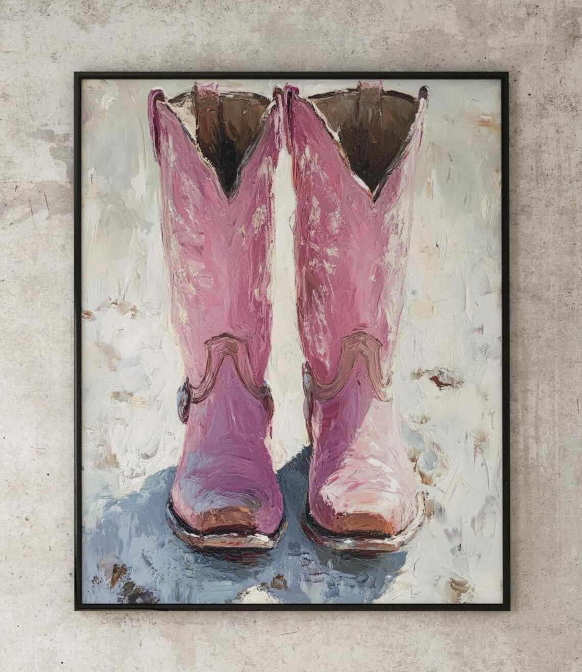 Pink Cowboy Boots Painting Preppy Western Cowgirl Chic Poster - Image 3