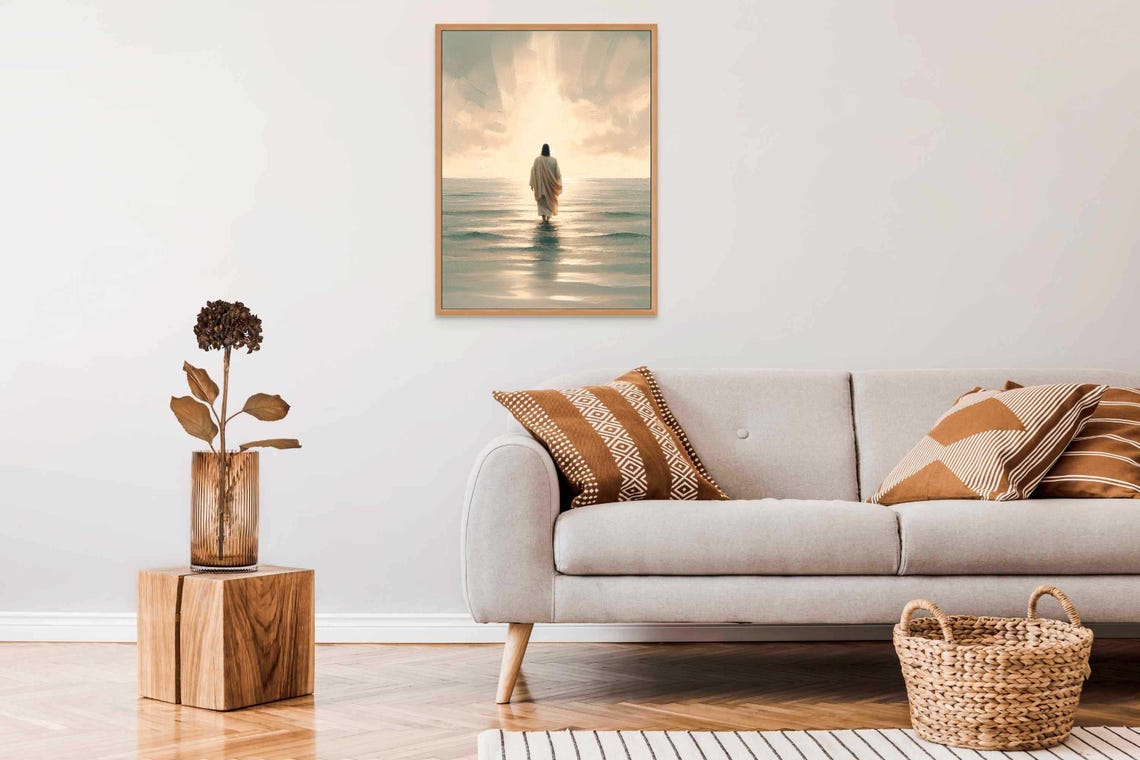 His Walk Modern Christian Art Jesus Walking On Water Art Jesus Painting Lds Painting Bible Art Jesus Watercolor Picture Of Christ - Image 7