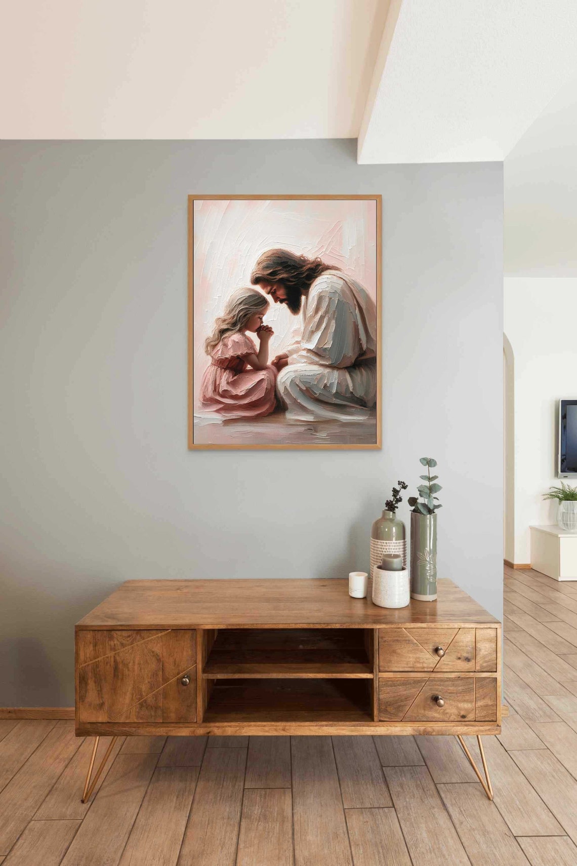 Silent Words Christian Art Jesus And Girl Art Jesus Picture Lds Art Bible Painting Picture Of Jesus With Children Jesus Print - Image 2