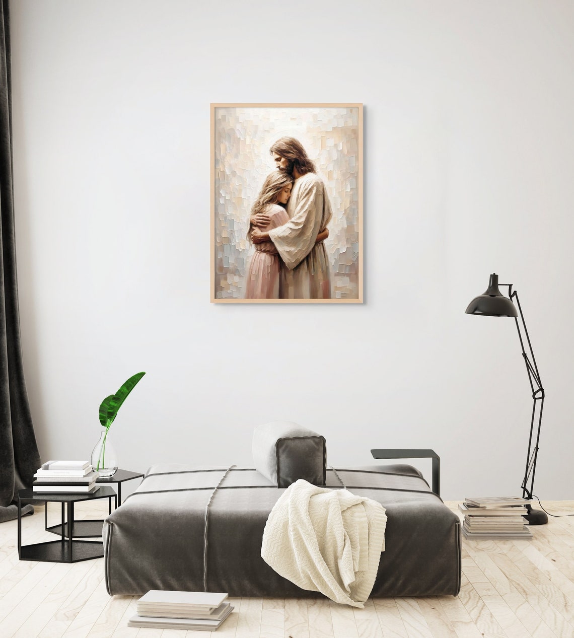 Jesus Hugging Woman Comforting Embrace Christian Painting Poster - Image 6