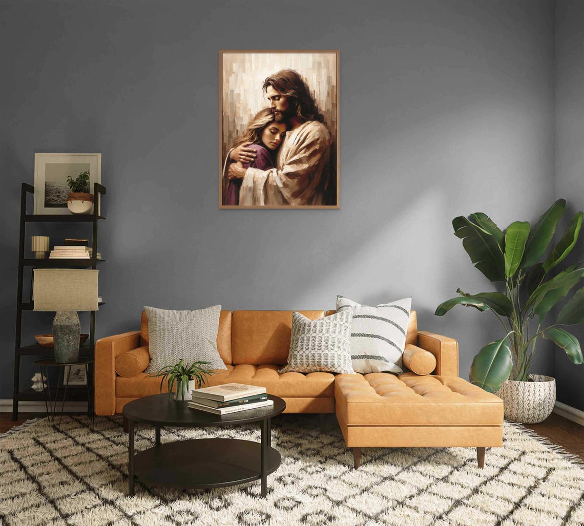 Trust And Faith Modern Christian Art Jesus And Girl Jesus Christ Painting Lds Art Bible Prints Jesus And Girl Art Jesus Christ Art - Image 2