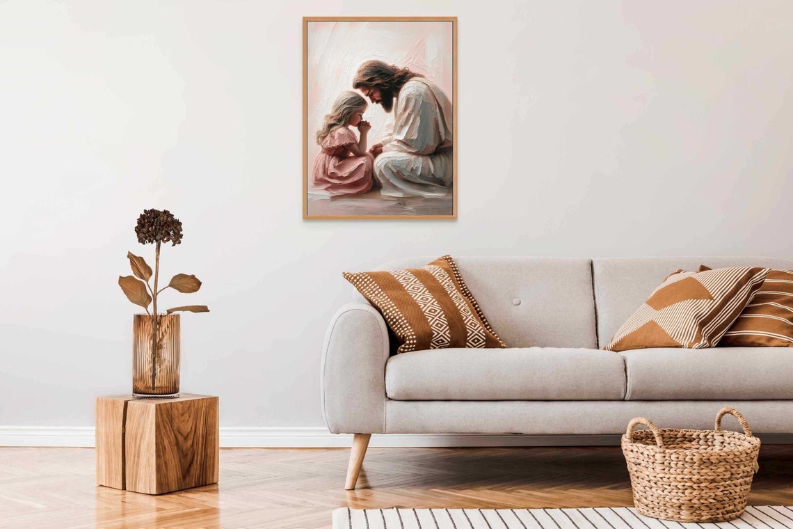 Silent Words Christian Art Jesus And Girl Art Jesus Picture Lds Art Bible Painting Picture Of Jesus With Children Jesus Print - Image 5