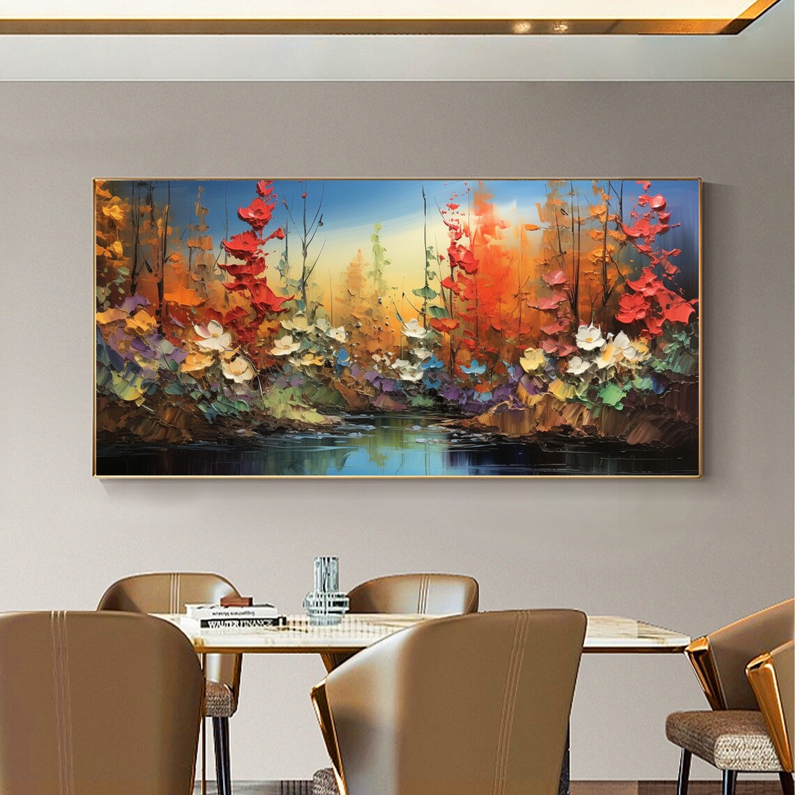 Autumn Nature Landscape, Abstract Flower Art Print - Image 4