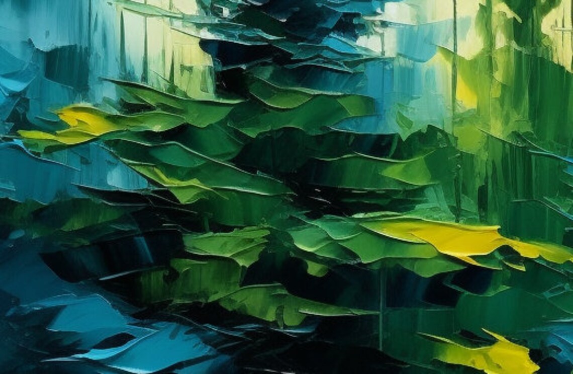 Abstract Forest Oil Painting, Minimalist Wall Art - Image 5