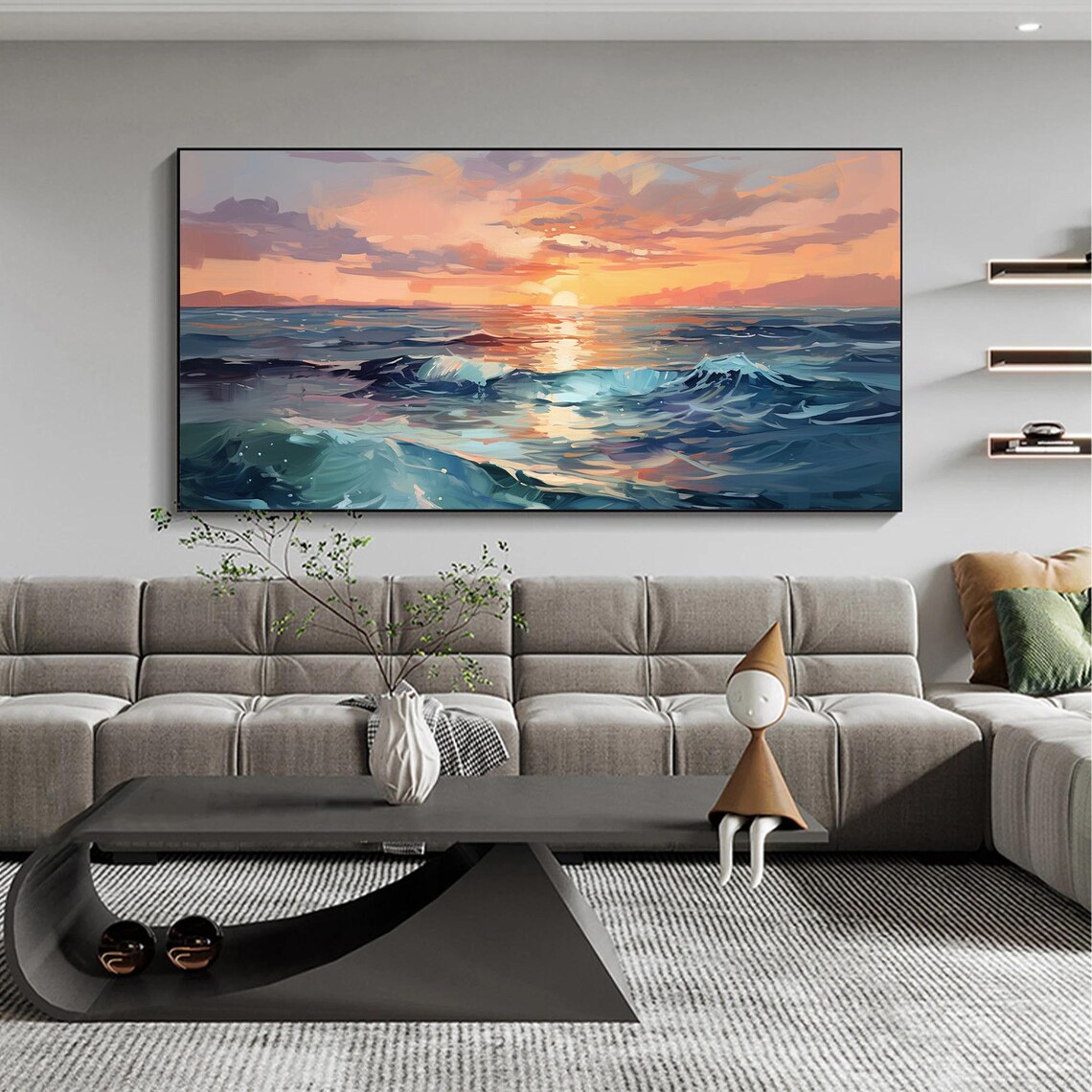 Abstract Ocean Landscape, Boho Sunset Art Print - Image 7