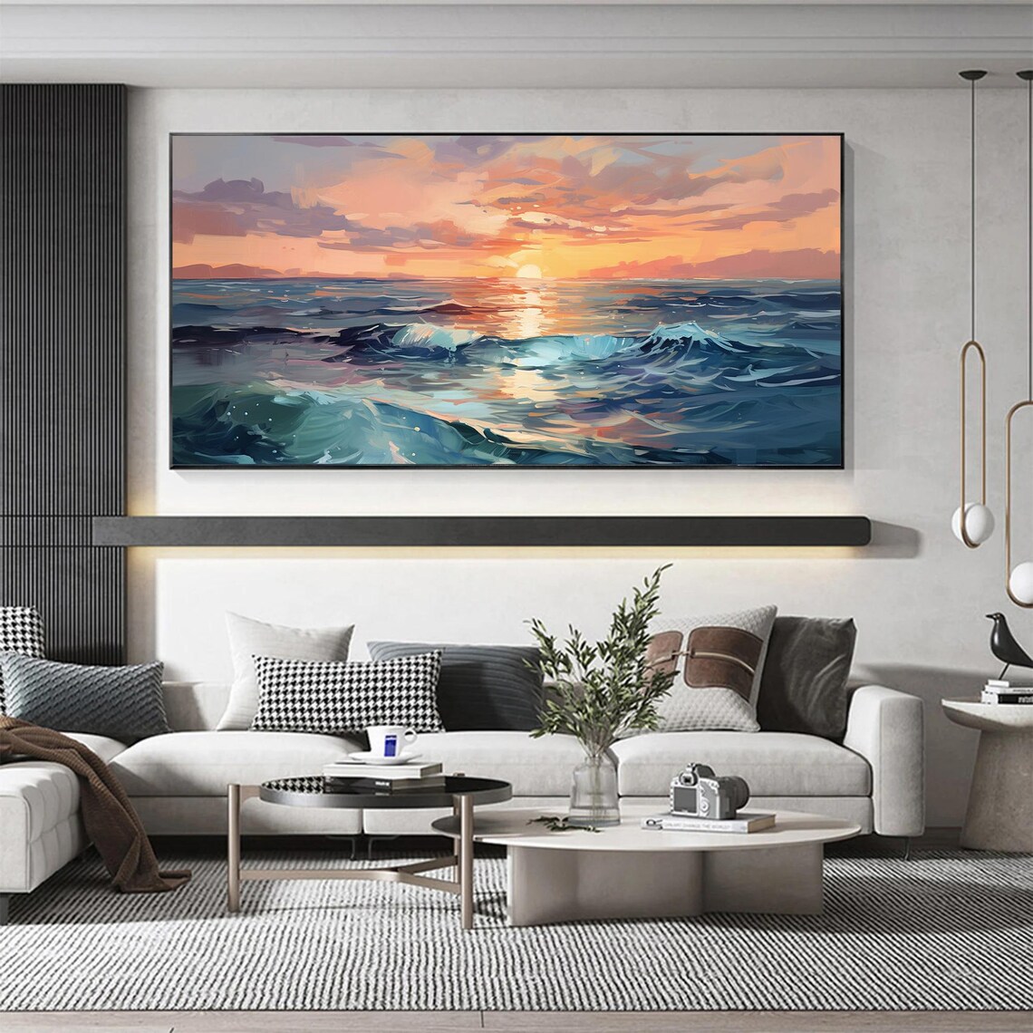 Abstract Ocean Landscape, Boho Sunset Art Print - Image 8