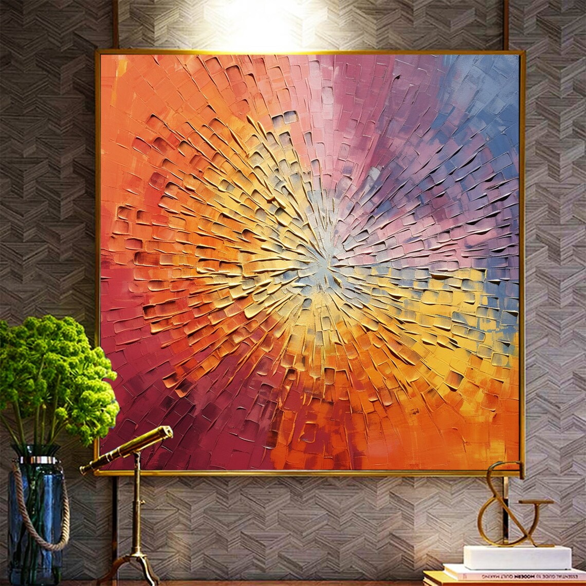 Golden Texture Abstract Minimalist Art Print - Image 2