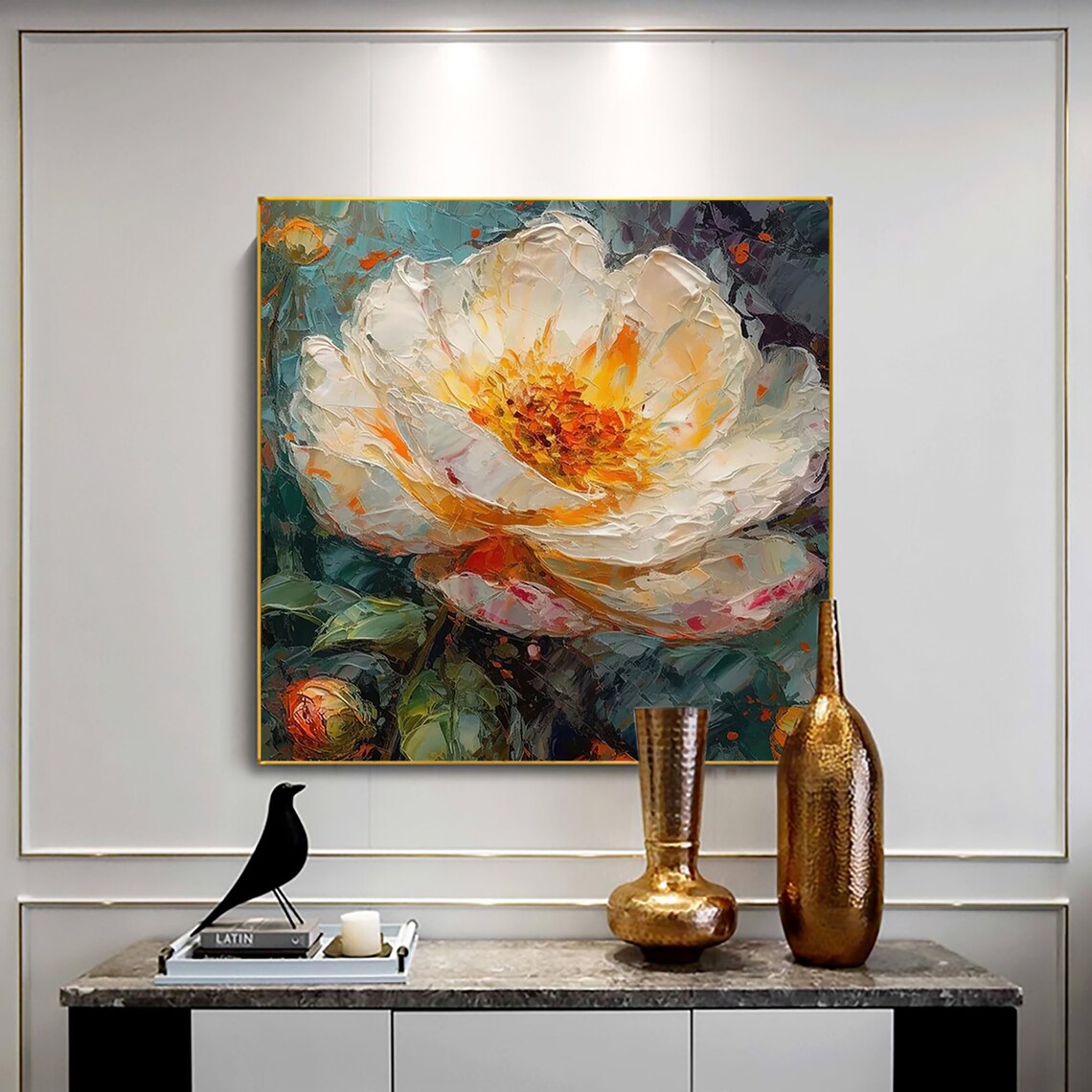 Abstract Floral Boho Oil-Painting-Style Art Print - Image 2