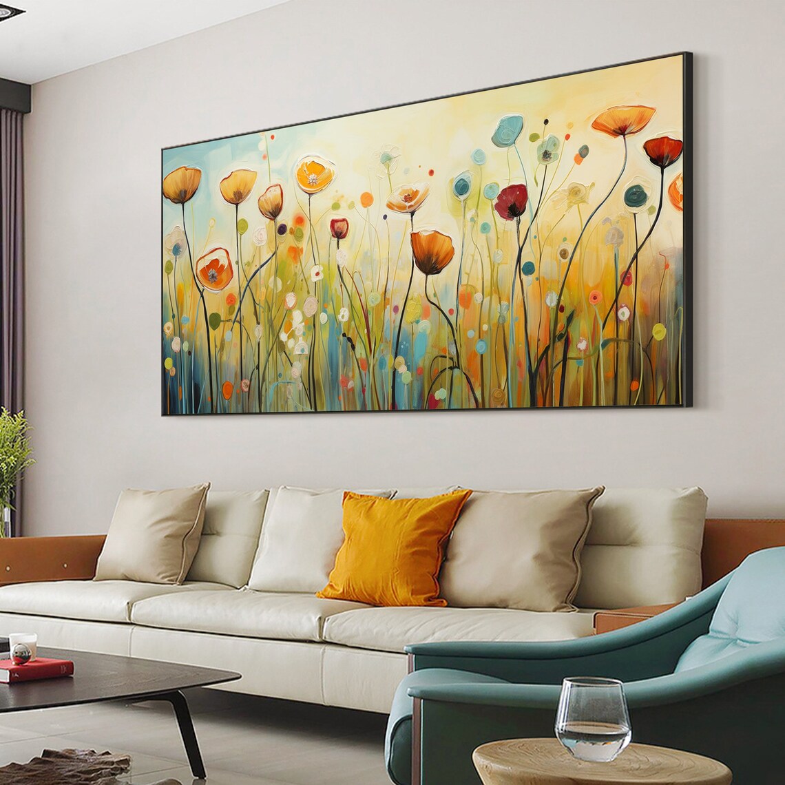 Abstract Poppy Flower Oil Painting, Custom Art Print - Image 7