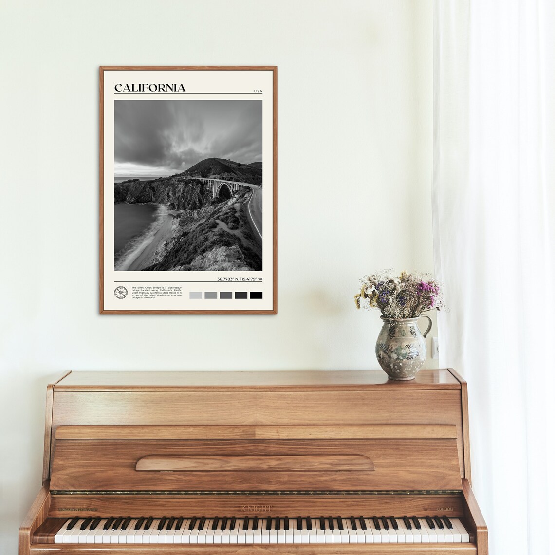 Black And White California Poster Print, Wall Art - Image 2