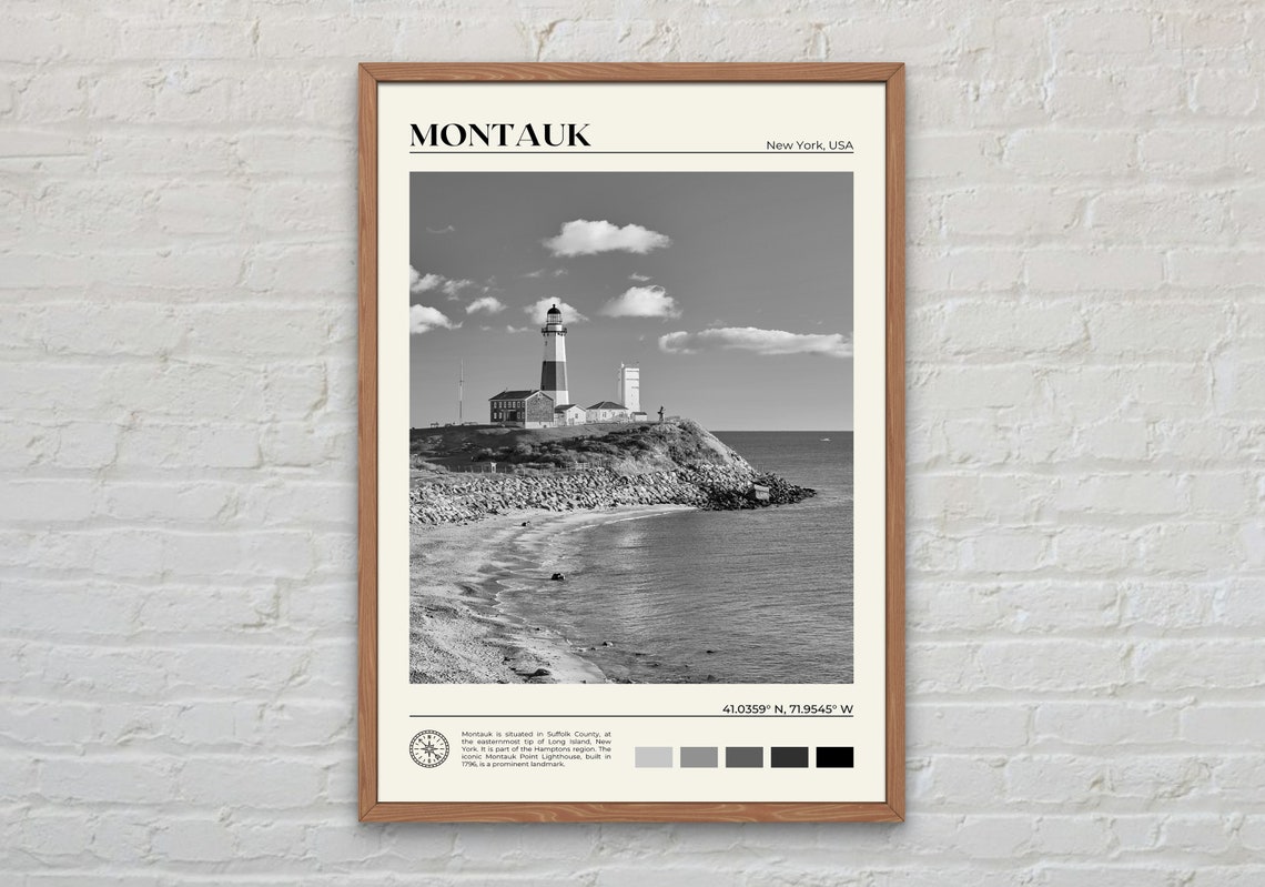 Black And White Montauk Print Montauk Wall Art Montauk Poster Montauk Photo Montauk Poster Print Montauk Wall Decor New York Poster