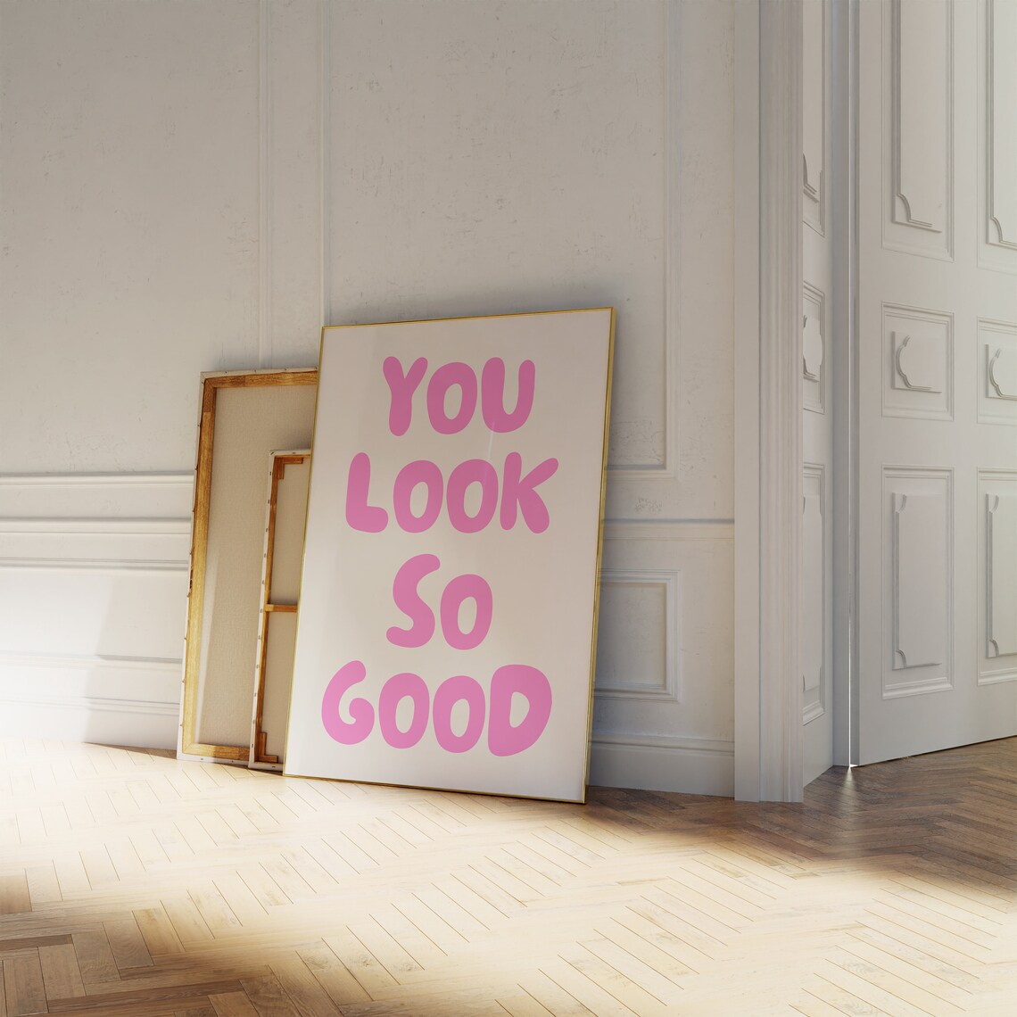 You Look So Good Pink Retro Bathroom Art Print - Image 3